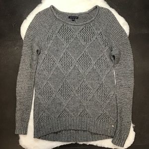 American Eagle Diamond Print Cable Knit Sweater